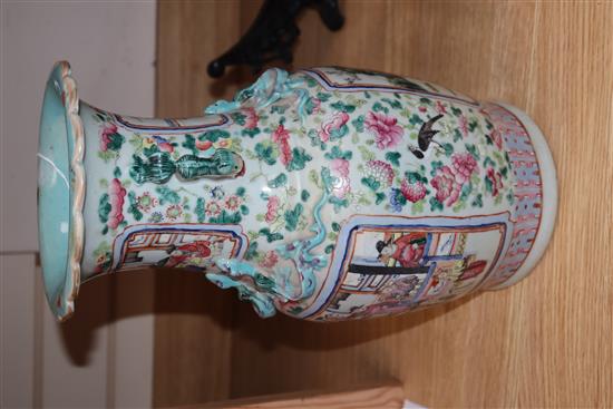 A 19th century Chinese famille rose vase height 36cm